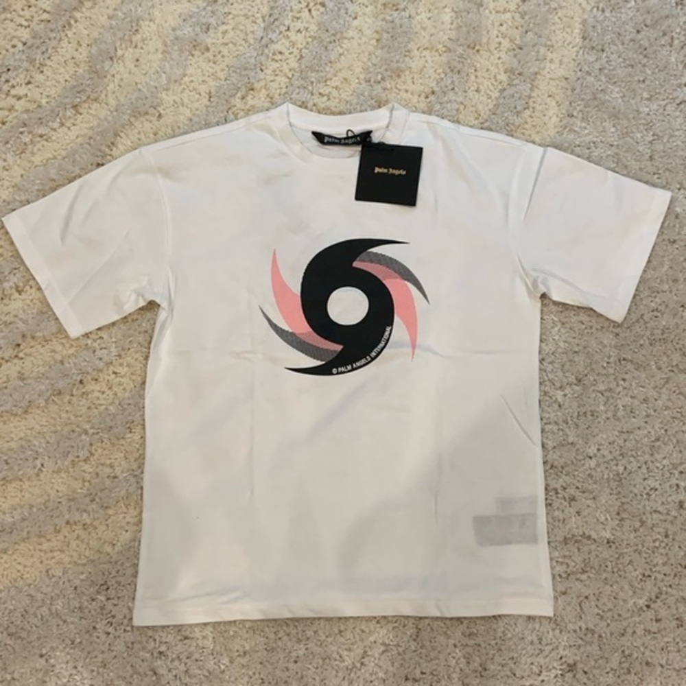 Palm Angels International Yin & Yang White T-Shirt Mens Size Large